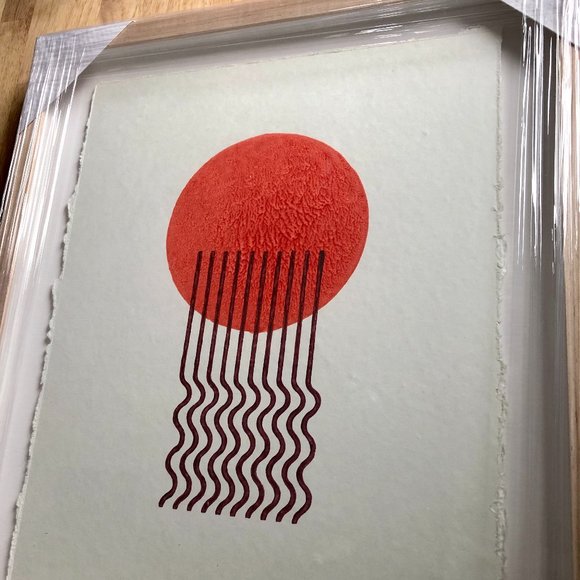 Block Shop Textiles Byway Print in Terracotta. Framed - Picture 2 of 5